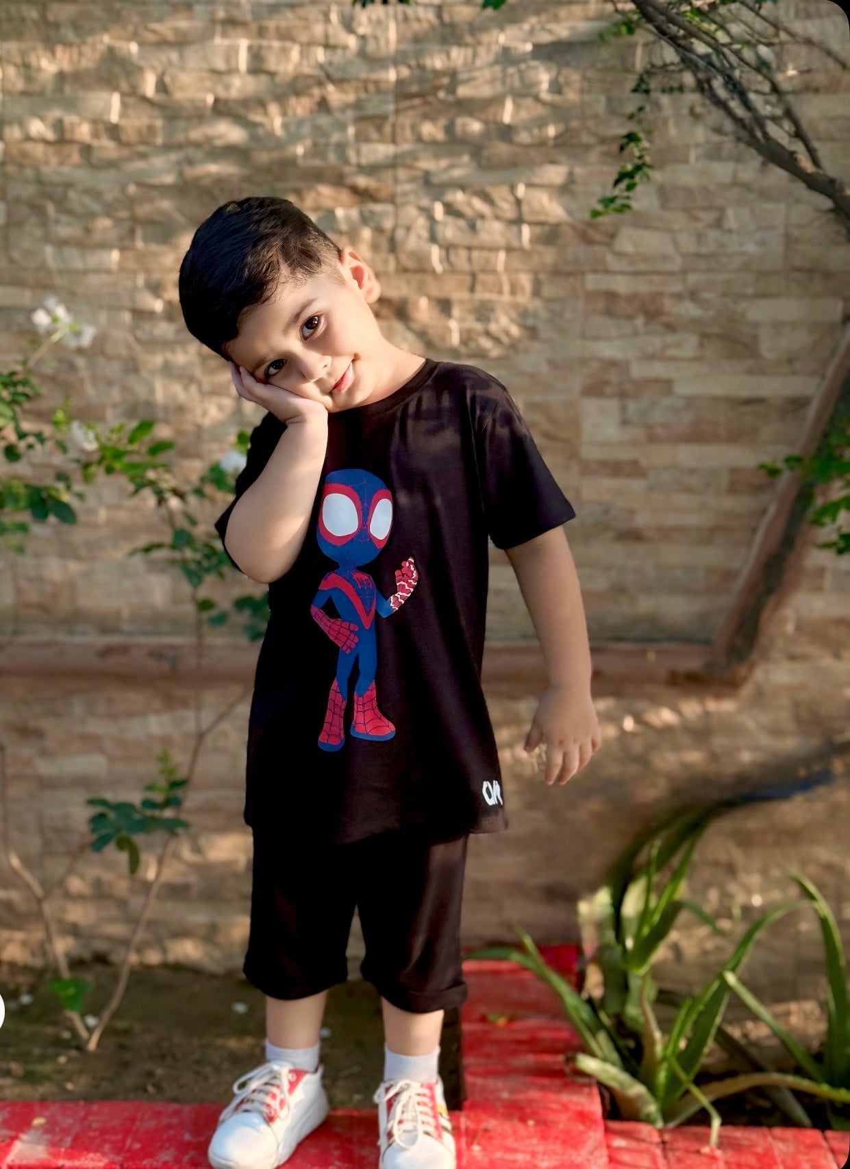 Spidey Print Tee Dark Navy Colour Printed T Shirts Kids 100% Cotton Spiderman Tees OR Shorts