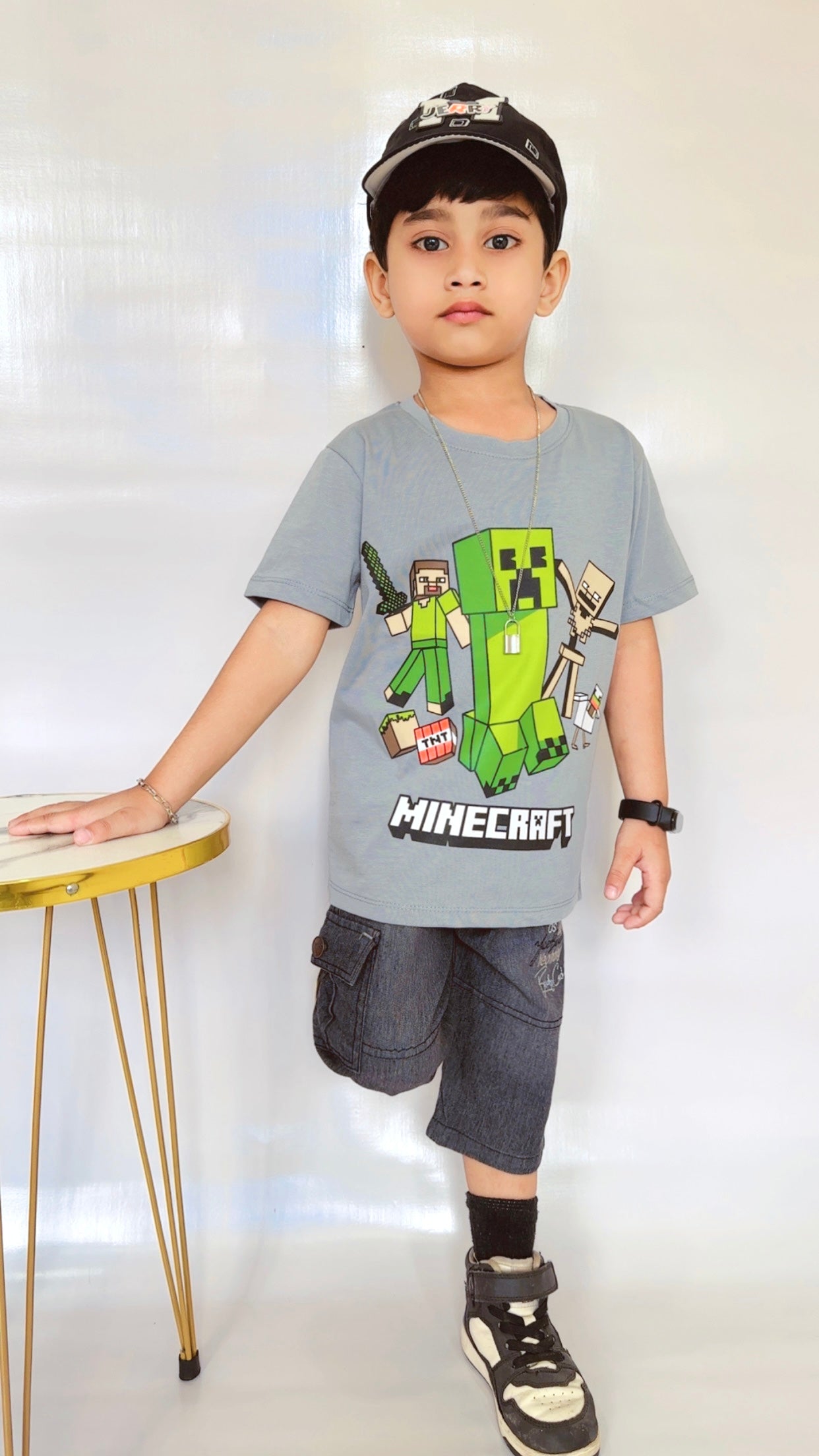 Minecraft Print Tee Colour Printed T Shirts Kids 100% Cotton Tees
