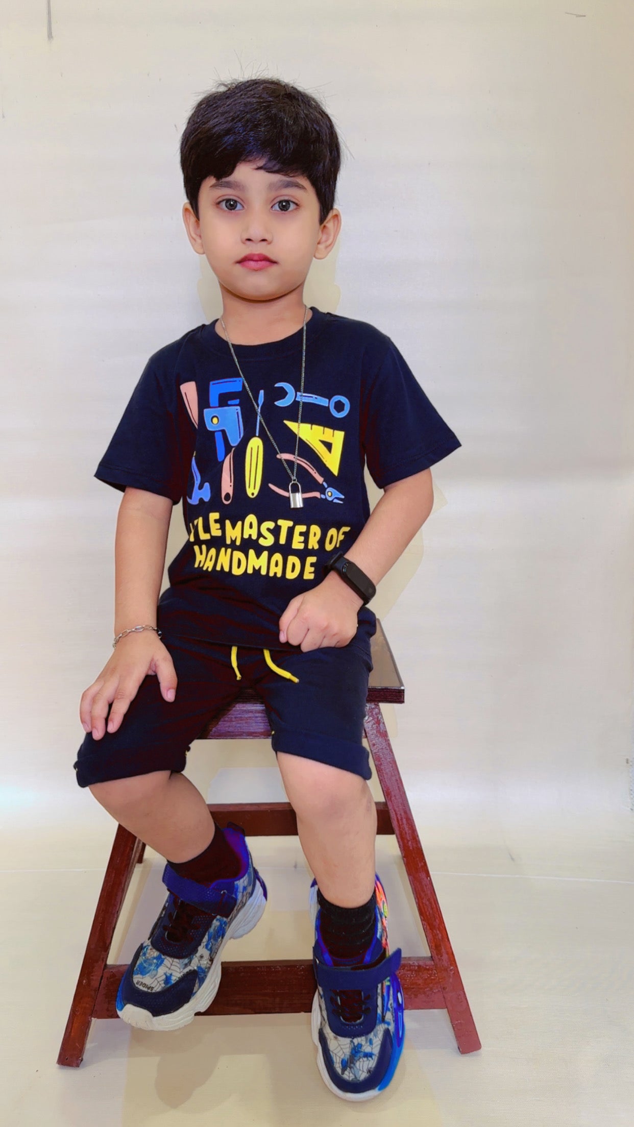 Little Master of Handmade Unisex Tee Black Colour Printed T Shirts Kids 100% Cotton Tees