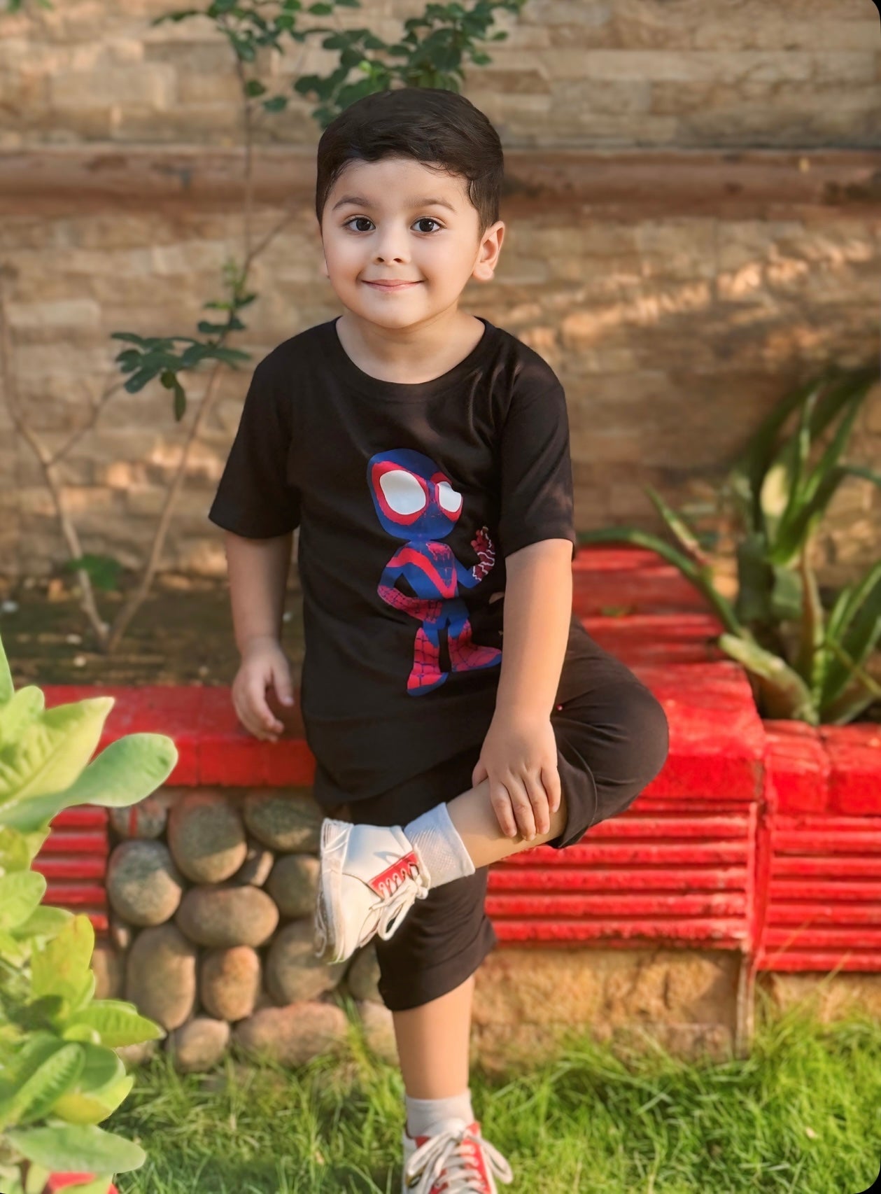 Spidey Print Tee Dark Navy Colour Printed T Shirts Kids 100% Cotton Spiderman Tees OR Shorts