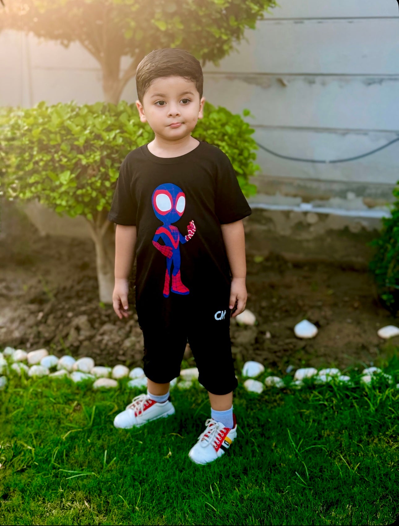 Spidey Print Tee Dark Navy Colour Printed T Shirts Kids 100% Cotton Spiderman Tees OR Shorts