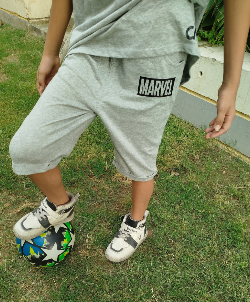 Marvel Superheroes Unisex Girls & Boys Light Grey Colour T-Shirt 100% Cotton Tees for Kids